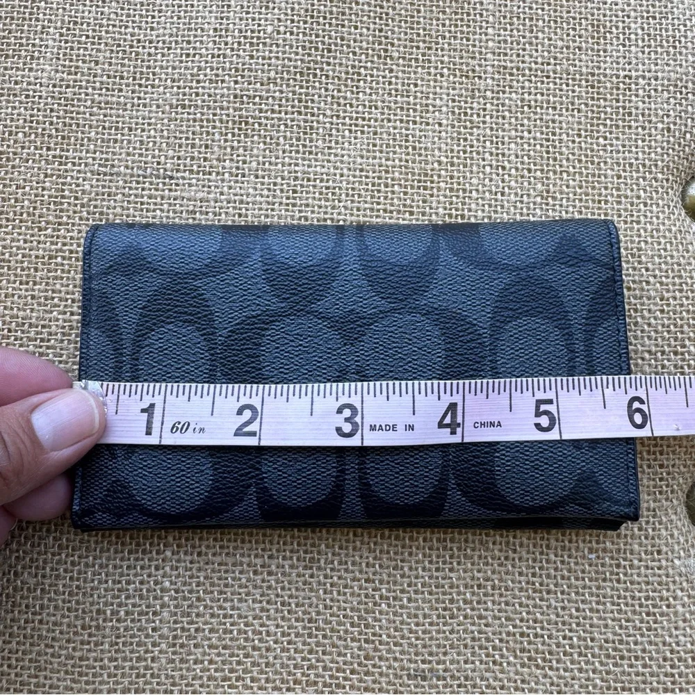 Coach Unisex Tech Phone Black and Gray Card Holder